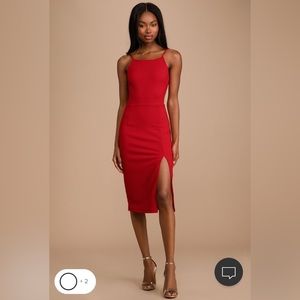 Red backless midi cocktail dress. Brand new never worn with tags! Size small